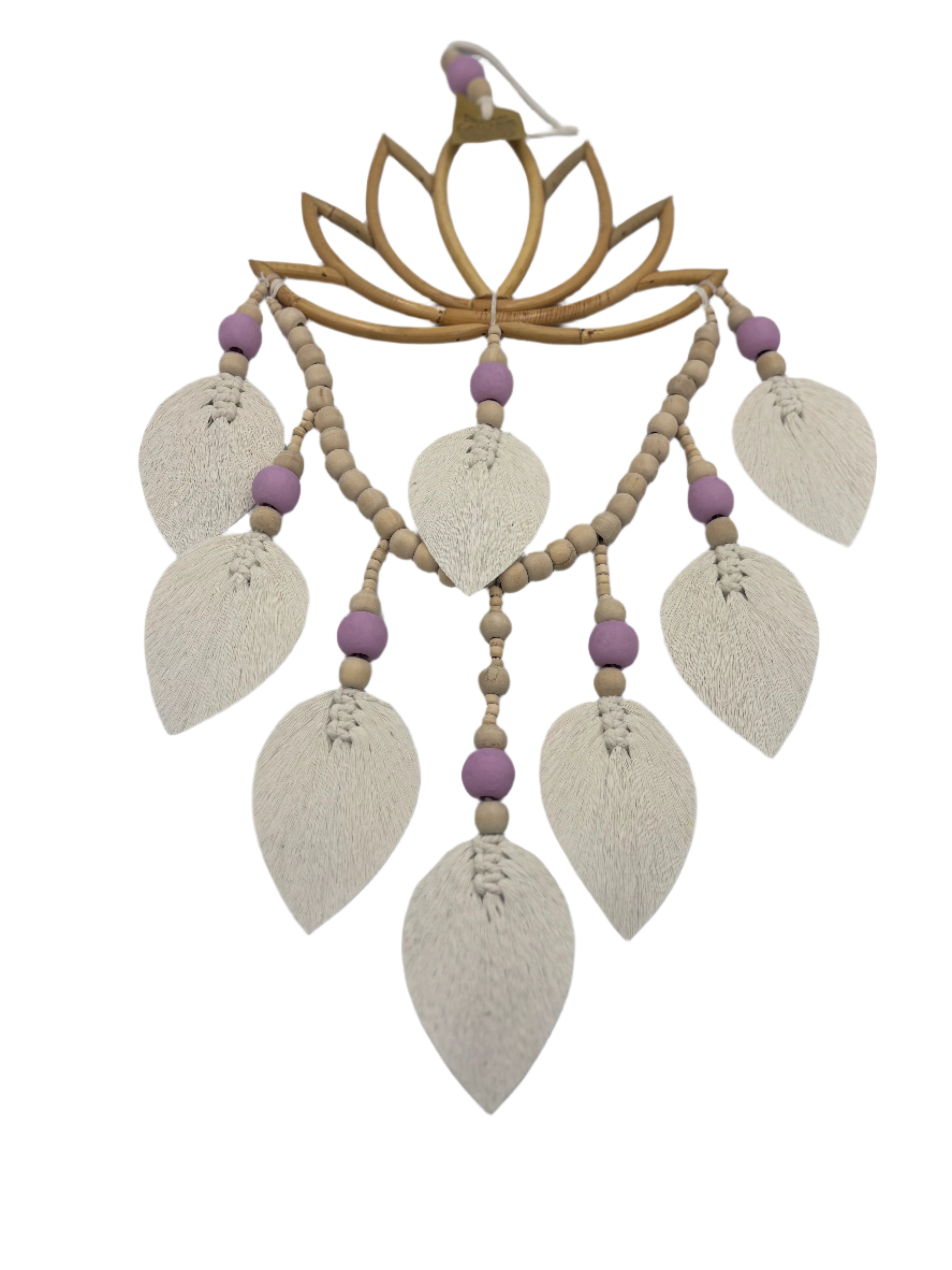 Lotus Dream Catcher - Handcrafted with Beads and Bamboo Wall Hanger