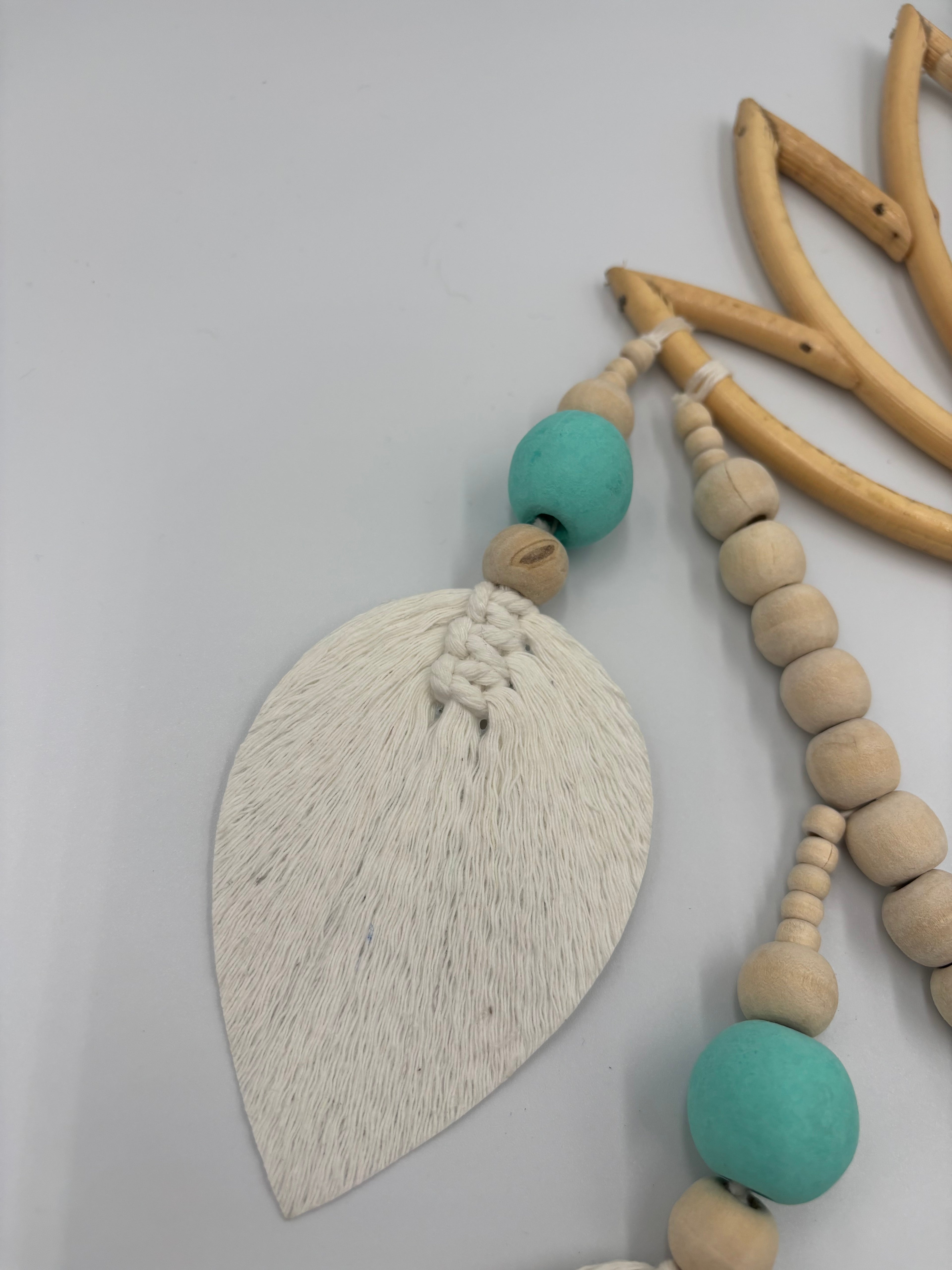 Lotus Dream Catcher - Handcrafted with Beads and Bamboo Wall Hanger