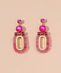 Bold Colourful Gold Statement Earrings