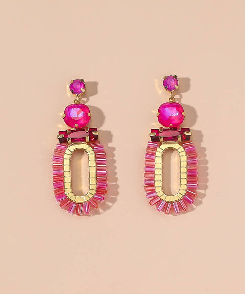 Bold Colourful Gold Statement Earrings