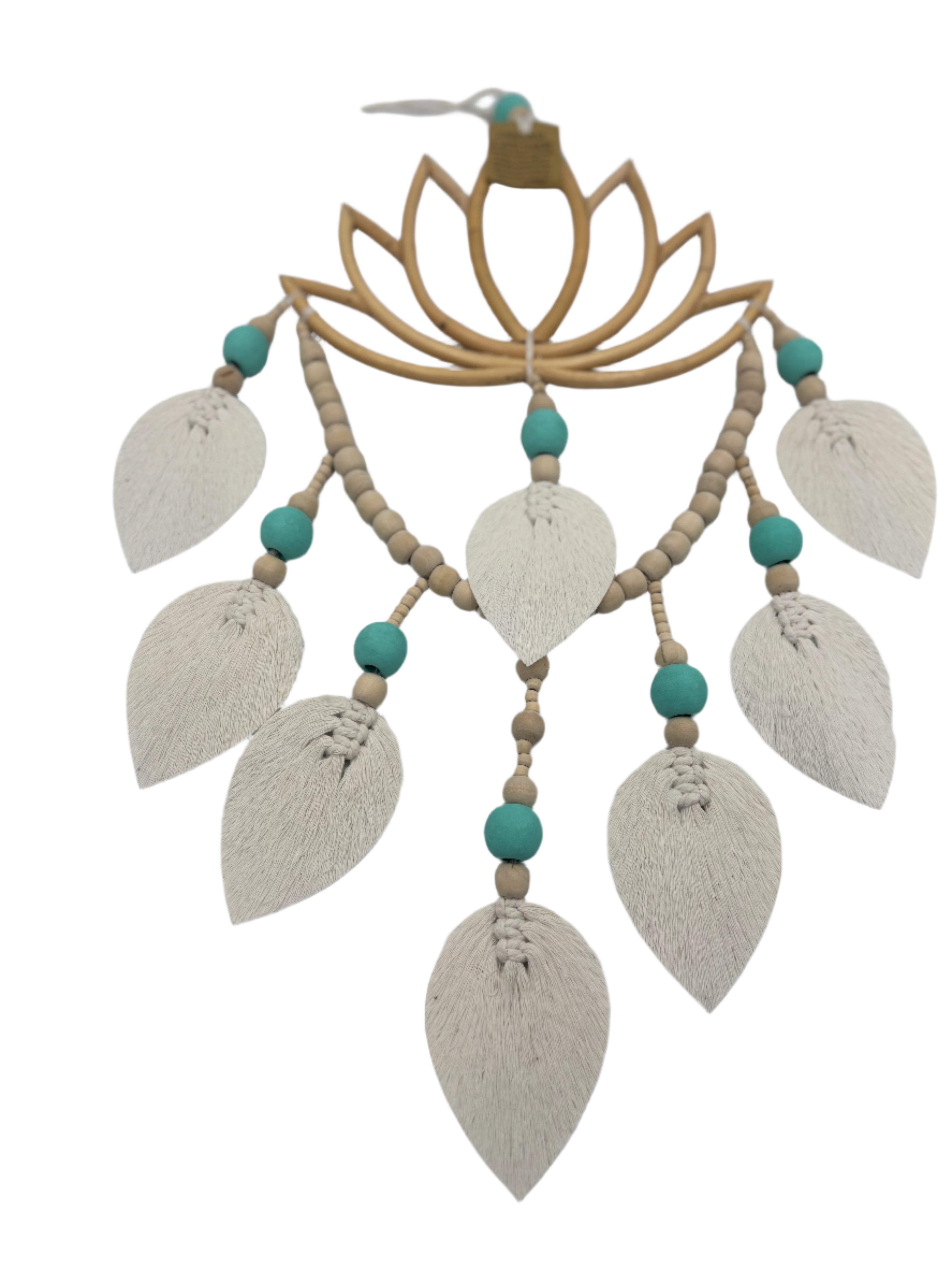 Lotus Dream Catcher - Handcrafted with Beads and Bamboo Wall Hanger
