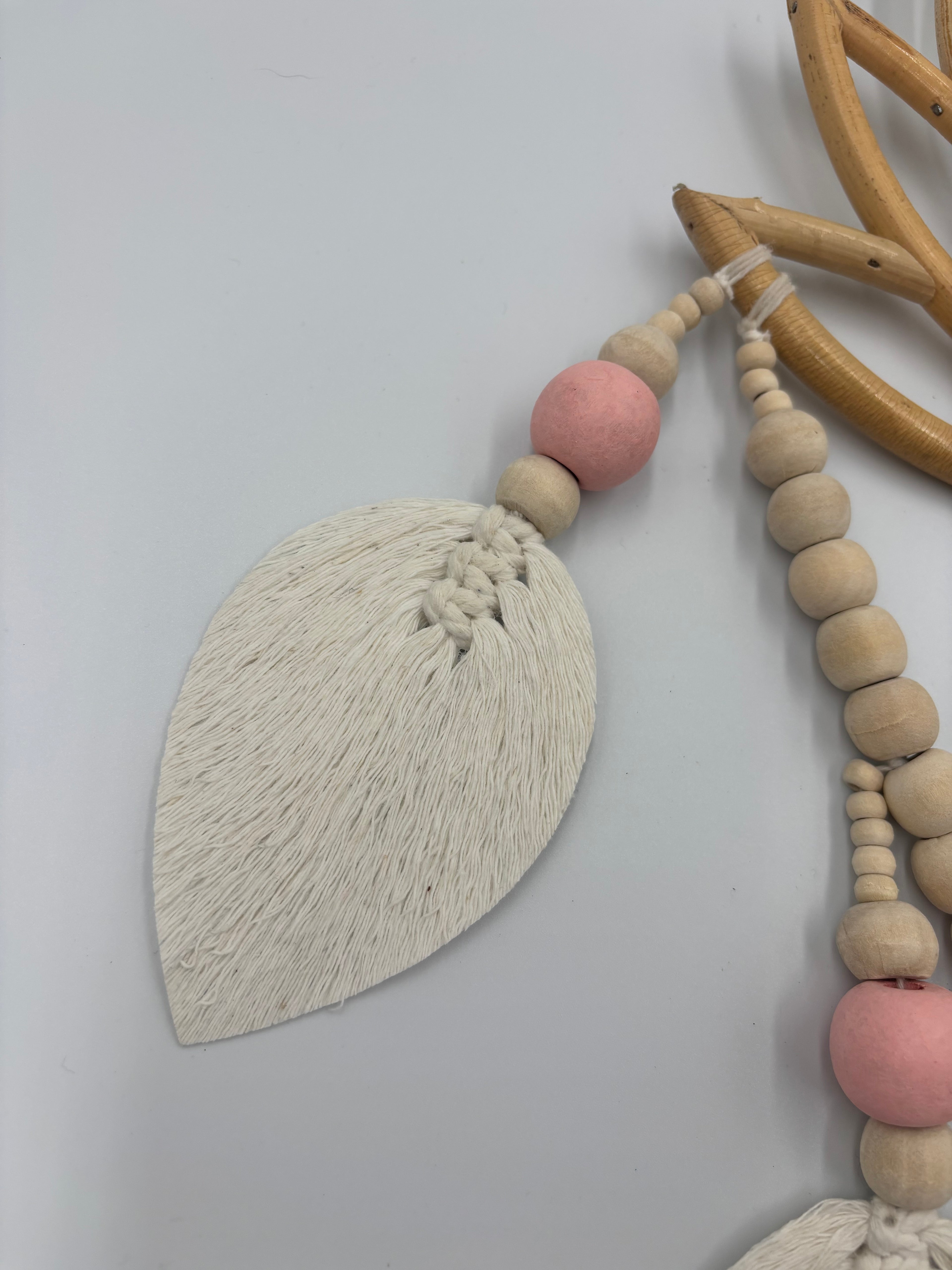 Lotus Dream Catcher - Handcrafted with Beads and Bamboo Wall Hanger