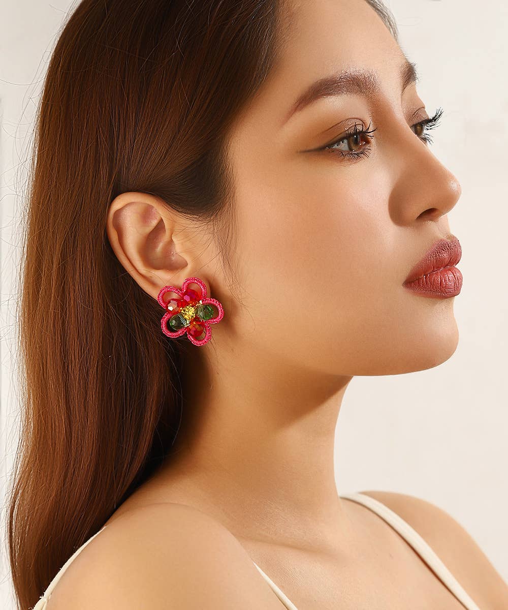 Rhinestone Flower & Braid